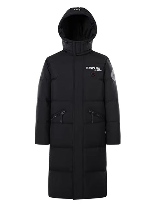 Long Electric Heated Down Jacket - Black